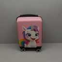 emissary 3 Pieces Unicorn Kids Luggage Set for Girls, 16" Hardside Carry on Luggage with Spinner Wheels, Toddler Suitcases Set Travel Rolling Kid's Luggage Airline Approved (Pink Unicorn 02)