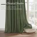 Pleated Linen Curtains 105 Inches Long for Living Room 2 Panel Set Olive Green Semi Sheer Light Filtering Pinch Pleat with Hooks Back Tab Drapes Neutral Boho 105 Inch Curtain for Bedroom Window, 40"W x 105"L