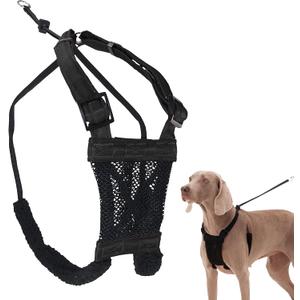Sporn Large/XL No Pull Dog Harness - Black Mesh Body, Durable Nylon, Breathable, Easy, Heavy Duty Dog Harness for Large Dogs