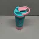 Artoid Mode Inspirational Fitness Workout Sports Protein Shaker Bottle 24-Ounce, Dual Mixing Technology with Shaker Balls & Mixing Grids Included, Twist and Lock Protein Box Storage Included (Cream Pink/Aqua Green)