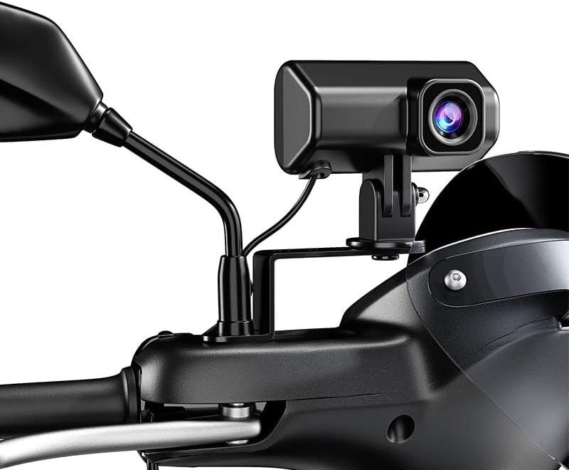 DM01 Motorcycle Dash Cam, 1080P HD Waterproof Camera, IP66 Weatherproof, 140° Wide Angle, Built-in WiFi, Loop Recording，Multiple Mount Accessories with 64GB SD Card Included