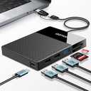 YOTUO Portable Docking Station External Hard Drive 1TB Storage, USB C Multiport Hub HDD 7-in-1, USB 3.0, SD/TF Card Reader, HDD for Windows, Mac, Android, TV, Phone, Laptop, Desktop, PC