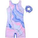 Girls Gymnastics Leotards with Shorts, Paris Eiffel Tower Flower Toddler Biketards Unitard Kids Dance Outfits
 3XL 14-15 Y