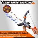 Toy Bow and Arrow for Nerf Gun Bullets, 12-Dart Clip Shot Foam Bullet Toy Archery Set with 36 Foam Darts 1 Goggle and Target, Birthday Gifts Party Game (Grey)