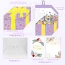 Unique Gold Foil Birthday Cards with Envelopes - Fun Playful Birthday Money Cards, Gift Box Open Design, Exquisite Women's Cards for Family, Kids, Friends Birthday Cards (Purple)