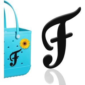 From Source To Site Black Letter Charms for Bogg BagAlphabet Lettering Accessories Charms Compatible with Bogg Bag, Insert Decorative Letter for Handbag Beach Tote Bag