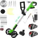 Electric Weed Wacker Eater Battery Powered Cordless String Trimmer, 21V Grass Trimmer Battery Operated Brush Cutter, 3 in 1 Lightweight Weed Trimmer/Lawn Edger/Trimmer Edger for Yard Garden