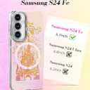 Toycamp for Samsung Galaxy S24 FE Case - Compatible with Magsafe Aesthetic Cute Holographic Galaxy S24 FE Case with Diamond Bling Lens Protector Cover for Women Girls, Fireworks Castle