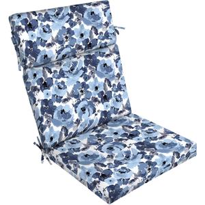 Arden Outdoor Chair Cushion, 21 x 20, Rain-Proof, Fade Resistant 20 x 21, Blue Garden Floral