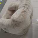 Hobestluk Bean Bag Chair for Adult Small Bean Bag Chairs with Arms Furry Beanbag Chair with Foam Filler Stuffed Bean Bag Sofa for Reading in Bedroom Living Room and Dorms(Khaki)