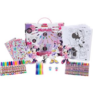 Disney Minnie Mouse Coloring Art Set for Kids with Stickers and Stampers, 150+ Pieces