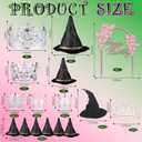 41 Pcs Witch Hat Silver Alloy Crown Cupcake Toppers Witches Themed Party Decorations Witch Hats and Crowns Cake Topper Set for Pink and Green Party Halloween Birthday Wedding Supplies Favors