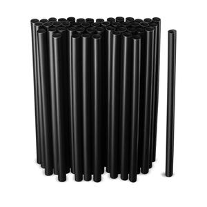 Black Jumbo Smoothie Straws, Black Disposable Wide-mouthed Large Milkshake Straws 9'' Inches High/Tall 100 pack