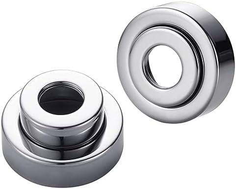homeemoh Round Pipe Cover Decoration 304 Stainless Steel Escutcheon Plate Decorative Pipe Cover Set, Adjustable Height 20-43cm (Silver,2pcs)