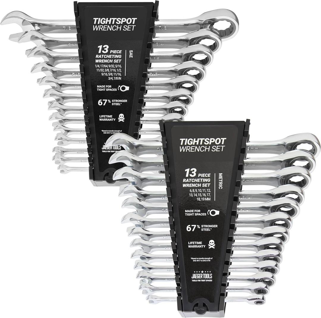 Jaeger 26pc TIGHTSPOT Ratcheting Wrench Master Set - Metric & Inch/SAE Combination Sizes
