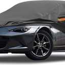 MORNYRAY Compatible with Mazda MX-5,Car Cover Outdoor Waterproof Sun Rain Snow Hail Protection with Driver Door Zipper (Black, Custom Fit for Mazda MX-5)