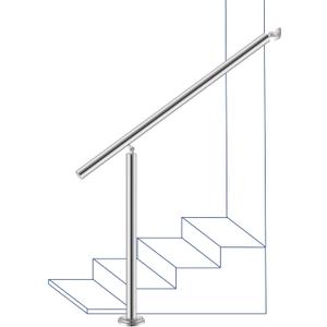 Handrails for Outdoor Steps, 304 Brushed Stainless Steel Handrail Railing Handrail Stair Rail 1-3 Step Outdoor Stair Railing (3 Ftt) (3 Step)