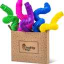 NUTTY TOYS Jumbo XXL Pop Tubes - Sensory Toys - Fine Motor Skills Learning for Toddlers, Top ADHD & Autism Fidget 2025 for Kids, Best Preschool Gifts Idea Unique Boy & Girl Easter Basket Stuffers