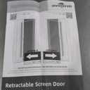 Paramondo Retractable Screen Door for Single Door, Free Stop Sliding Patio Doors - Durable Aluminium Frames with Fiberglass Mesh - White, Size 36''W x 80''H