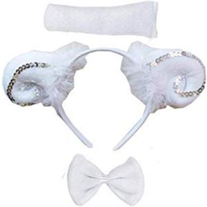Kirei Sui Kids White Silver Sheep Headband Bowtie Tail 3pcs Costume