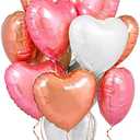 KatchOn Rose Gold, White Pink Heart Balloons - 18 Inch, Pack of 36 | Heart Shaped Balloons, Love Decorations | Happy Anniversary | Bridal Shower | Wedding Shower