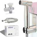 Vayzluiy Handheld Toilet Bidet Sprayer for Toilet-Adjustable Water Pressure Control with Bidet Hose for Feminine Wash, Stainless Steel Brushed Nickel Cloth Diaper for Baby Wash (Stainless Steel, 2)