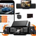 Dash Cam 360° View 4 Channel Car Camera, Front Rear Left Right 4 Way Recording, GPS WiFi APP Control, G-Sensor 24H Parking Mode, IR Night Vision WDR Wide Angle, Free TF Card Included