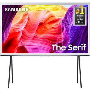 Samsung 43-Inch Class QLED 4K The Serif LS01D Series Quantum HDR Smart TV with 360 L-Shape Design, Anti-Reflection Matte Display, Detachable Easel Stand, Alexa Built-in (QN43LS01D, 2024 Model)