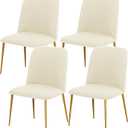 Gollense Curved Back Chair Covers for Dining Room, Mid Century Modern Chair Slipcovers, Semi Circle Back Chair Seat Protector for Kitchen Living Room (4PCS, C-Beige)