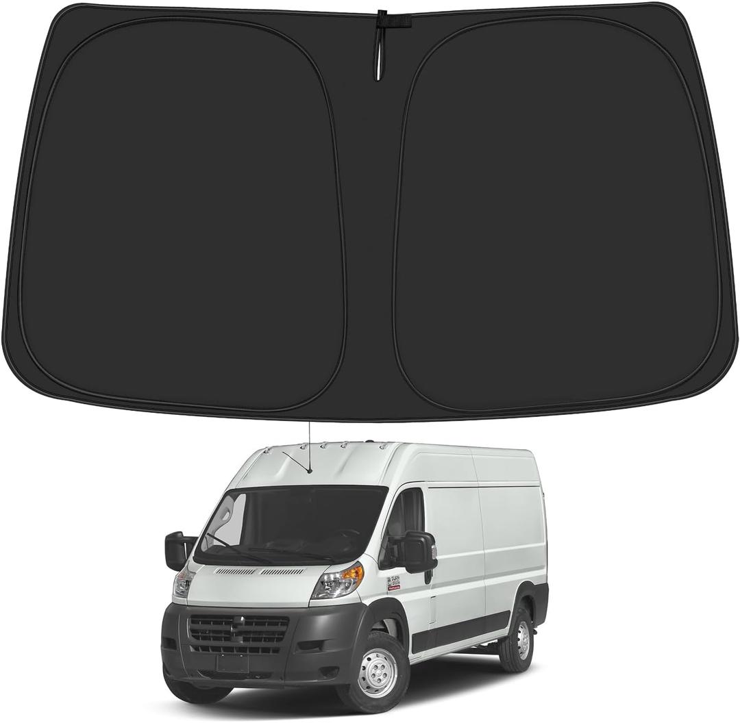 Windshield Sun Shade for Dodge RAM ProMaster Accessories 2014-2024, Foldable Window Sunshade Sun Visor Protector, Front Windshield Sunshade Sun Shield