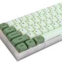 Matcha Keycaps PBT Dye-Sublimation XDA Profile English Custom Keycaps 60 Percent ANSI US Layout for 61 64 68 87 104 108 Mechanical Keyboard(Matcha) (green tea)
