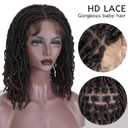 FAVE Full Lace Faux Locs Wig Short Braided Wigs for Black Women Ombre Brown Dreadlock Wigs for Daily Use 14IN Synthetic Loc Wigs for Women Twisted Wig