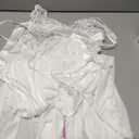 Avidlove Women Lingerie Deep V Neck Nightwear One Piece Sexy Nightgowns Mosaic Lace Mesh Dress (Medium, Bridal White)