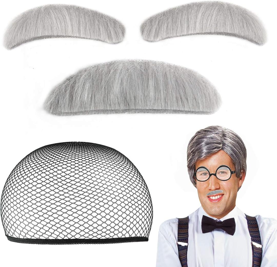 Beelittle Old Man Costume Mad Scientist Wig Set Albert Einstien Ben Benjamin Franklin Grandpa Costume