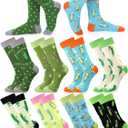 8 Pairs Funny Pickle Socks for Women Men Novelty Dill Cotton Mid Calf Socks Crazy Gifts for Pickle Lovers Holiday Birthday Gifts, One Size