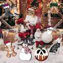 2 x 12 PCS Large Horror Christmas Decorations 3D Spooky Creepy Christmas Tree Picks Gingerbread Man Ghost Snow Prop Zombie Signs Lawn Outdoor Decor for Xmas Tree Topper Home School Office Vase Patio Dcor