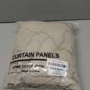 White and Beige Geometric Hexagon Sheer Curtains 90 Inch Length 2 Panels Hexagonal Embroidered Sheer Curtains for Bedroom Living Room Light Filtering Rod Pocket Moroccan Lattice Voile Drapes, 50x90