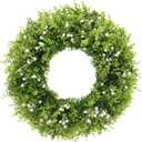 U'Artlines 20 Inch Boxwood Wreaths for Front Door with White Flowers
Spring Summer Wreath, Large Faux Greenery Wreath, Realistic and Full, for Wall Window Porch All Seasons Outdoor Decor