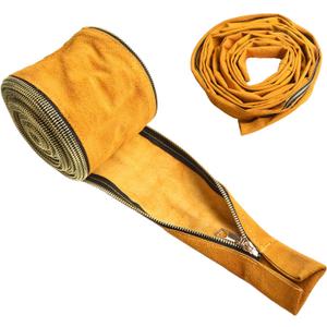 TIG Welding Torch Cable Cover - Leather Tig Hose Cover For TIG/MIG Torch Cable, 25ft Long, 4in Wide, Easy To Fold And Place