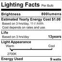 2 x Emotionlite Dusk to Dawn Sensor Light Bulbs Outdoor, Warm White LED Bulbs, 60 Watt Equivalent, Automatic On/Off, Garage, Hallway, Basement, A19 Size, 9W, E26 Medium Base, 3 Pack