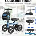Adjustable Knee Scooter, All Terrain Foldable Knee Scooter Walker, Disc Brake Knee Walker for Foot Injuries Compact Crutches Alternative, Mobility Scooter Medical Recovery Aid