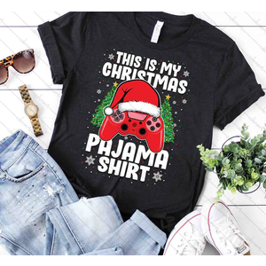 This Is My Christmas Pajama Video Game Gamer Boys Teens T-Shirt ,2 pcs M /S Black