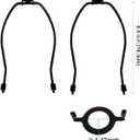 7" Lamp Shade Harp Holder and E26 Light Base UNO Fitter Adapter Converter Finial Set,for Table and Floor Lamps, Black