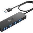 Acer USB Hub 4 Ports, Multiple USB 3.0 Hub, USBA Splitter for Laptop with Type C Power Port, Extender for A Port Laptop, PC, Desktop and More (2ft)