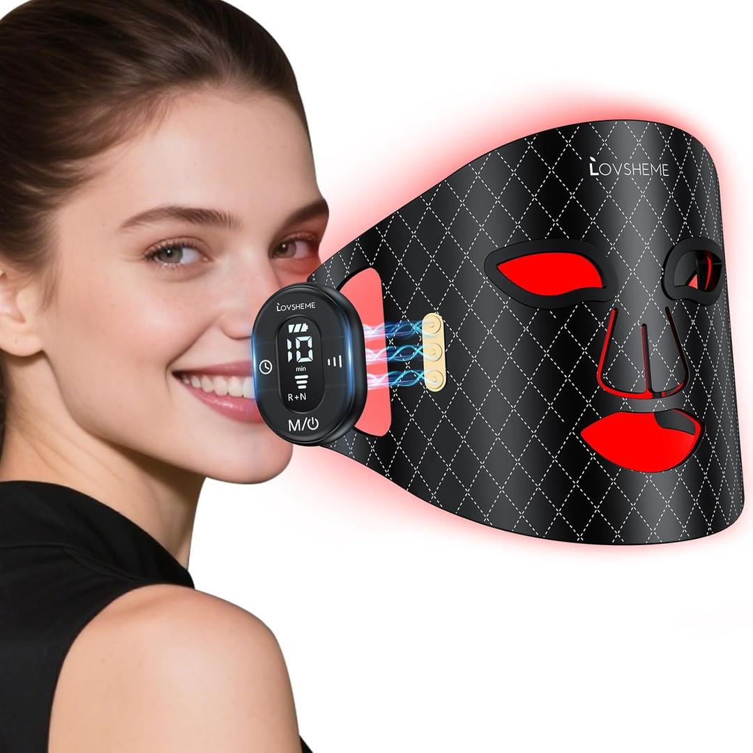 Red Light Therapy for Face  Wireless Red Light Therapy Mask LED Face Mask Light Therapy with 320 LEDs, 3 Modes, Skin Rejuvenation, Anti-Aging Skincare Ideal Beauty Gift for Women & Men
