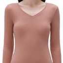 SUUKSESS Cloud Cashmere Women V Neck Long Sleeve Shirt Soft Knit Tops (White, S)