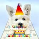 3D Pop-Up West Highland White Terrier Birthday Card - Cute Dog with Cake Celebration, Whimsical Happy Birthday Greeting for Dog Lovers
