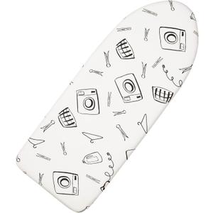 Seiritex Table Top Ironing Board Cover 12 x 32 inch, 3 Layers Small Iron Board Cover, Heat Reflective Thick Padding with Elasticized Edges (White)