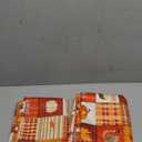 Horaldaily Orange Thanksgiving Tablecloth 52×70 Inch Rectangular, Fall Plaid Table Cloth, Turkey Pumpkin Maple Leaf Table Cover for Picnic Kitchen Dining Room Decor, Set of 2
