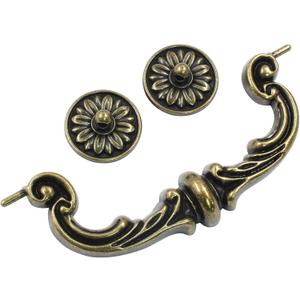 Biaungdo 8 Pcs 150mm/6 Inch Hole Center Pull Handles, Zinc Alloy Rustic Vintage Style Drop-Down Bail Swing Dresser Pull Handle Antique Drawer Handles for Kitchen, Cabinet (Yellow Bronze)